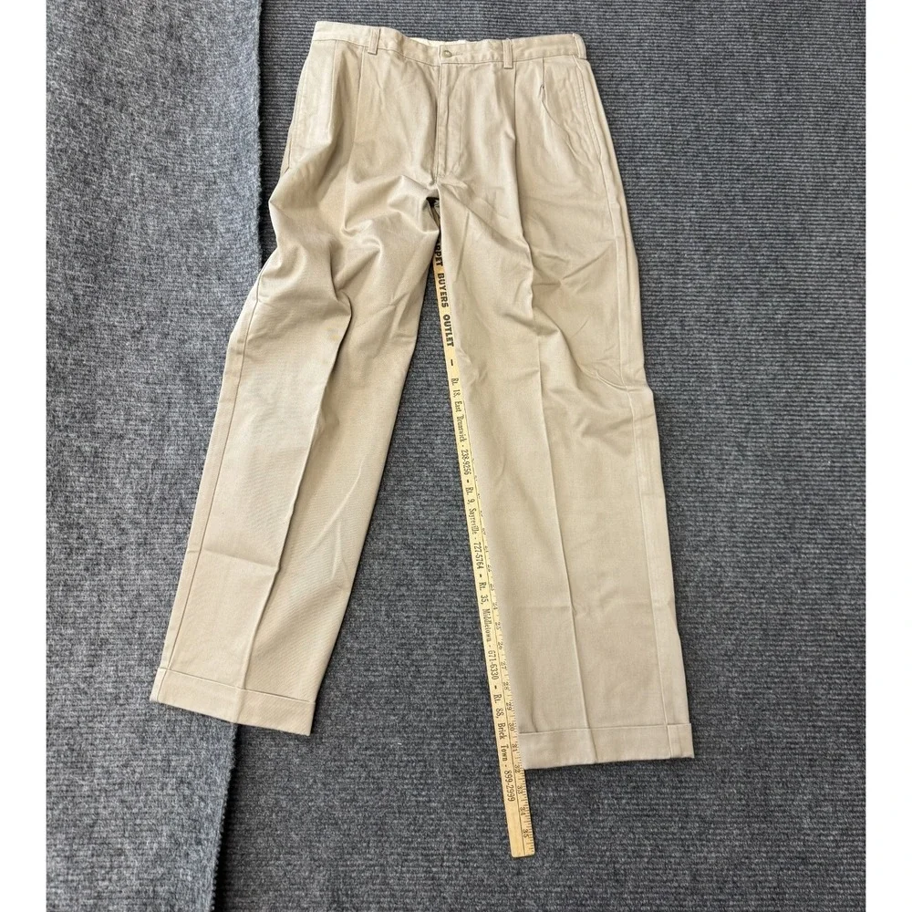 Polo Ralph Lauren Hammond Chino Pants Vintage 35x32 Khaki Cuffed Pleated Baggy